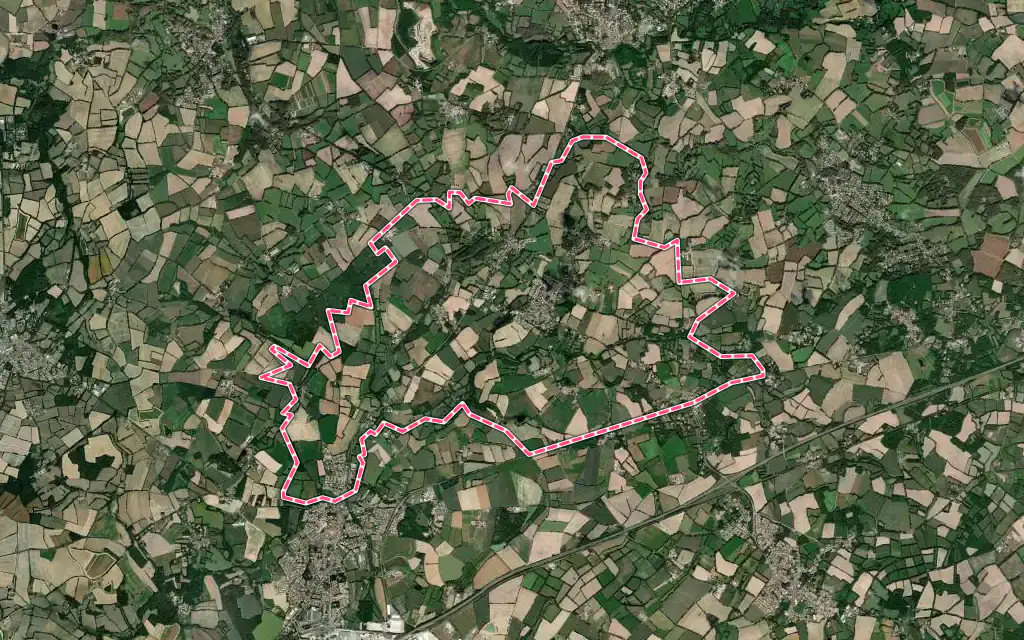 Vue satellite de Saint-Georges-de-Pointindoux avec ses contours administratifs