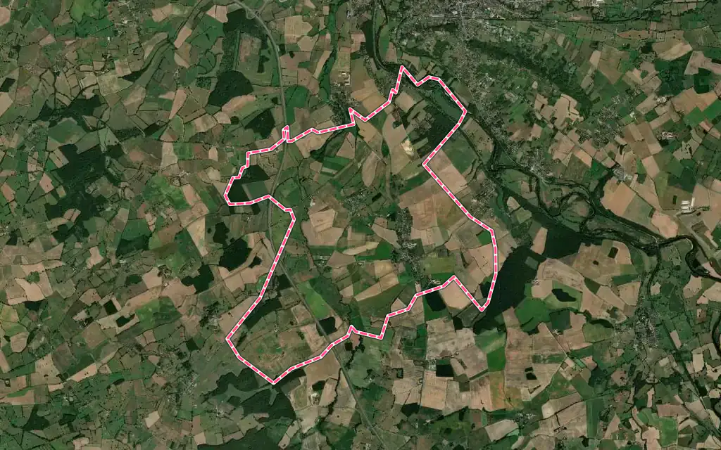 Vue satellite de Saint-Georges-de-Poisieux avec ses contours administratifs