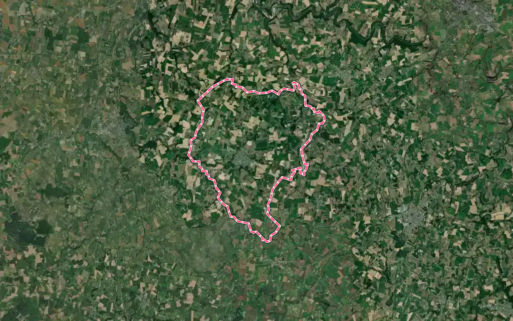 Vue satellite de Saint-Georges-de-Reintembault avec ses contours administratifs