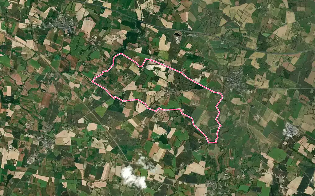 Vue satellite de Saint-Georges-le-Fléchard avec ses contours administratifs