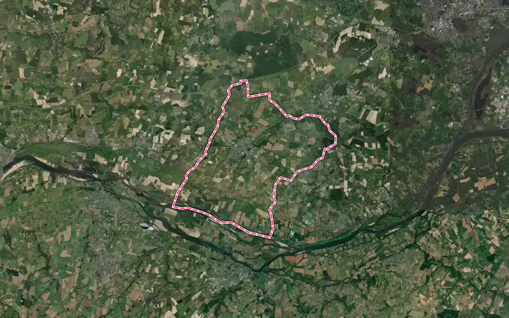 Vue satellite de Saint-Georges-sur-Loire avec ses contours administratifs