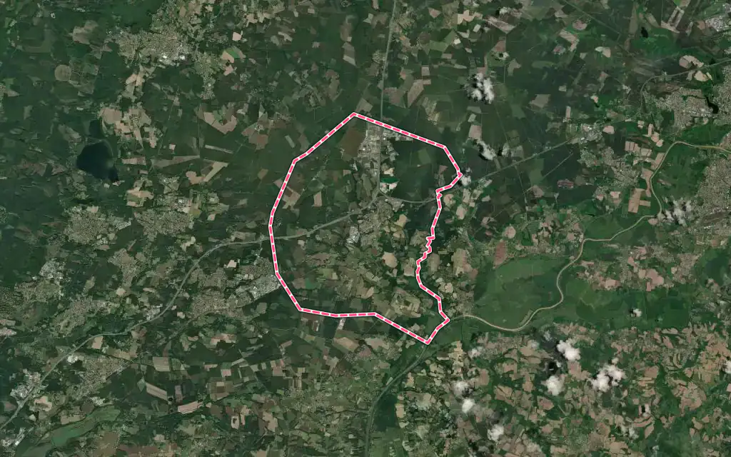 Vue satellite de Saint-Geours-de-Maremne avec ses contours administratifs