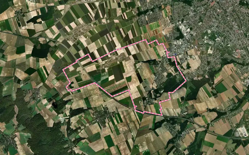 Vue satellite de Saint-Germain avec ses contours administratifs