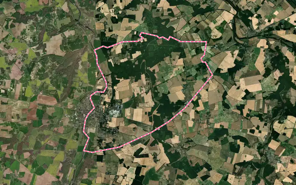 Vue satellite de Saint-Germain avec ses contours administratifs