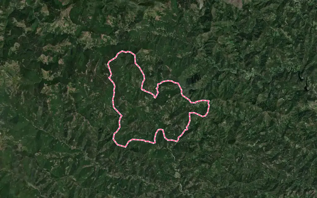 Vue satellite de Saint-Germain-de-Calberte avec ses contours administratifs