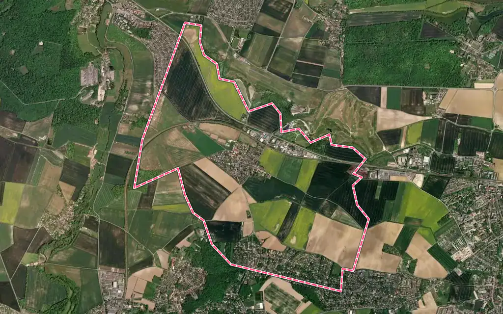 Vue satellite de Saint-Germain-de-la-Grange avec ses contours administratifs
