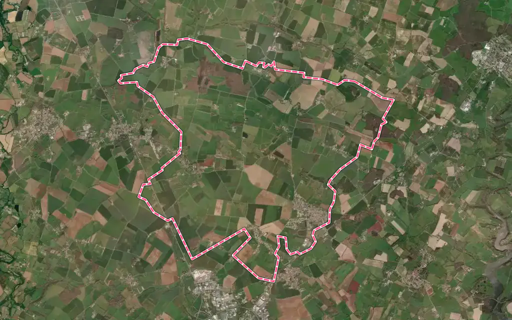 Vue satellite de Saint-Germain-de-Prinçay avec ses contours administratifs