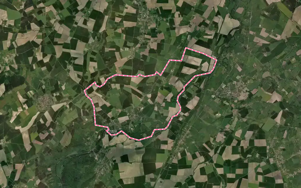 Vue satellite de Saint-Germain-de-Salles avec ses contours administratifs
