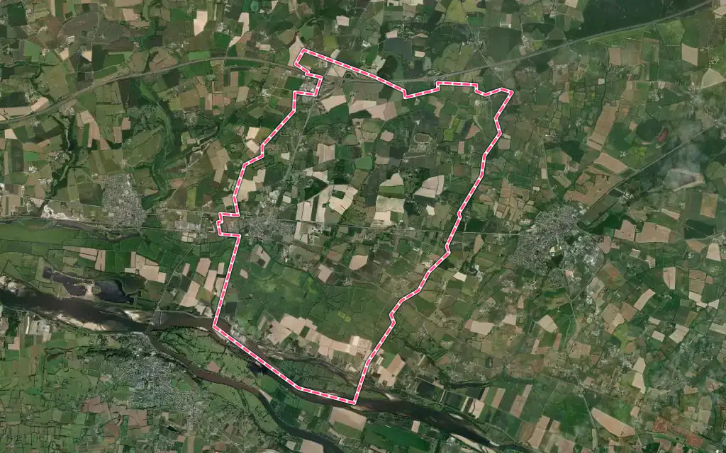 Vue satellite de Saint-Germain-des-Prés avec ses contours administratifs