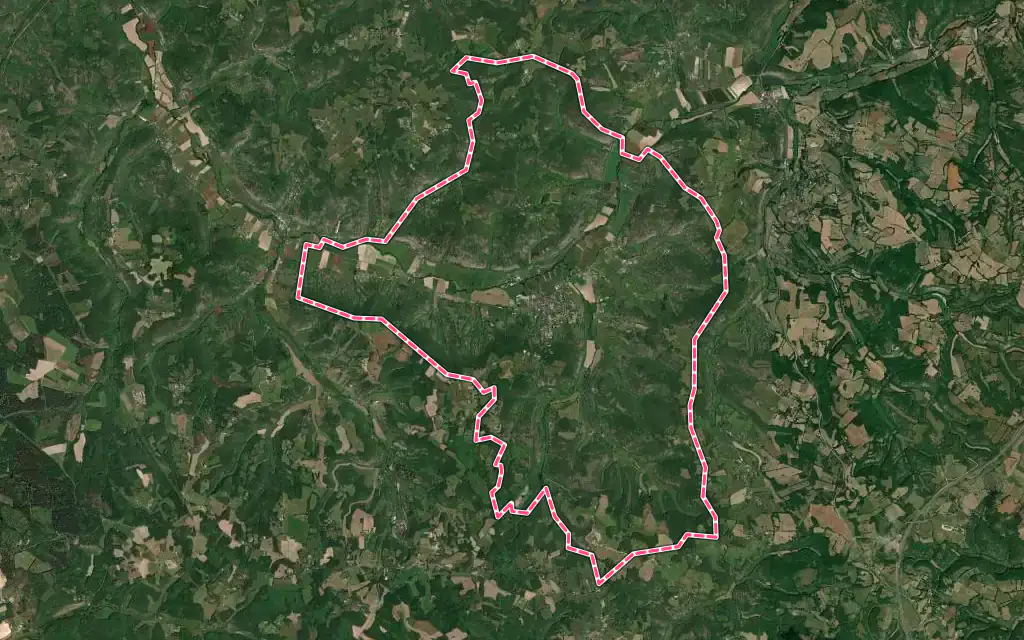 Vue satellite de Saint-Germain-du-Bel-Air avec ses contours administratifs
