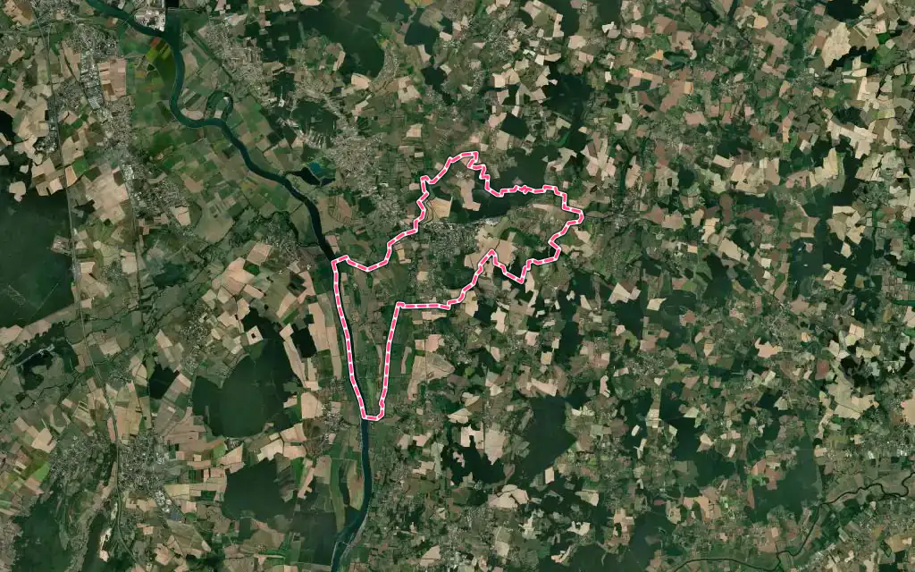 Vue satellite de Saint-Germain-du-Plain avec ses contours administratifs