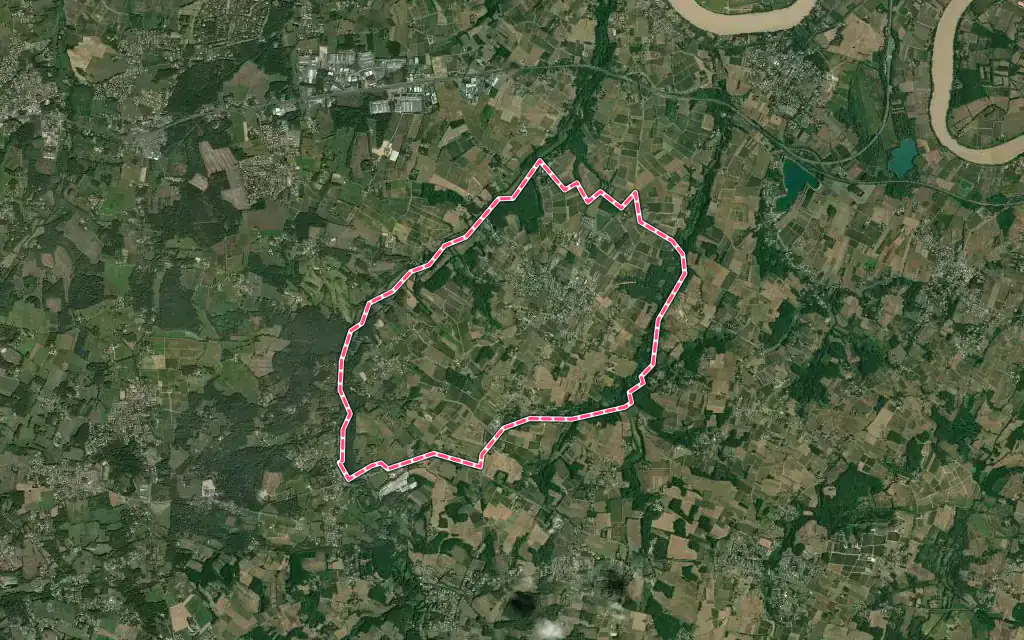 Vue satellite de Saint-Germain-du-Puch avec ses contours administratifs