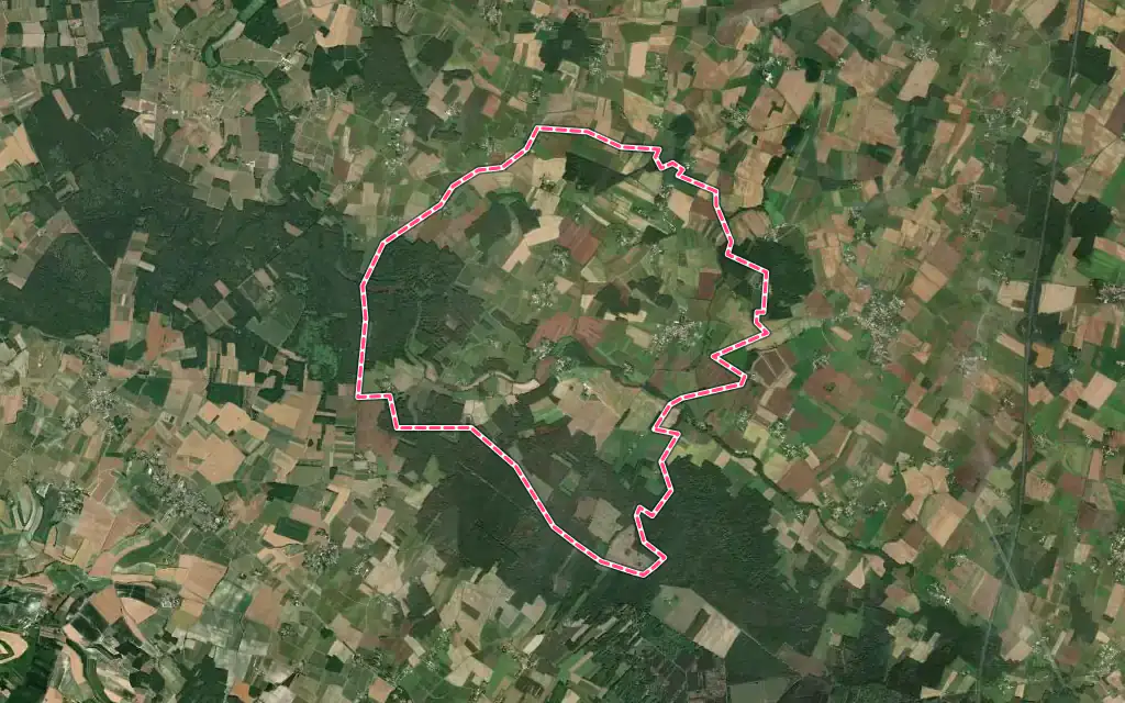 Vue satellite de Saint-Germain-du-Seudre avec ses contours administratifs
