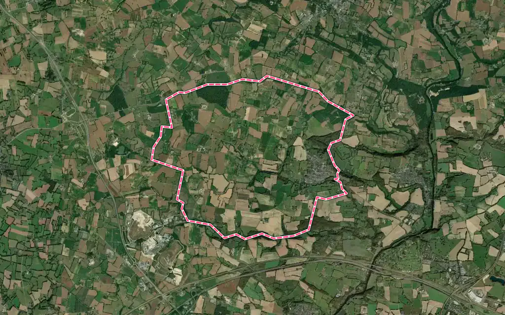 Vue satellite de Saint-Germain-le-Fouilloux avec ses contours administratifs
