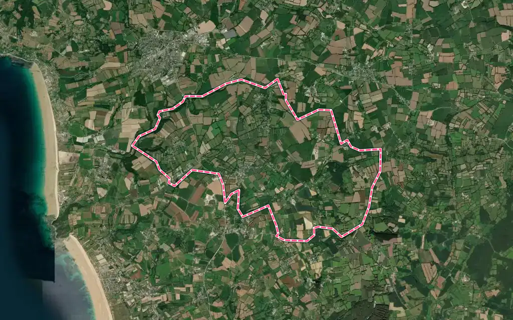 Vue satellite de Saint-Germain-le-Gaillard avec ses contours administratifs
