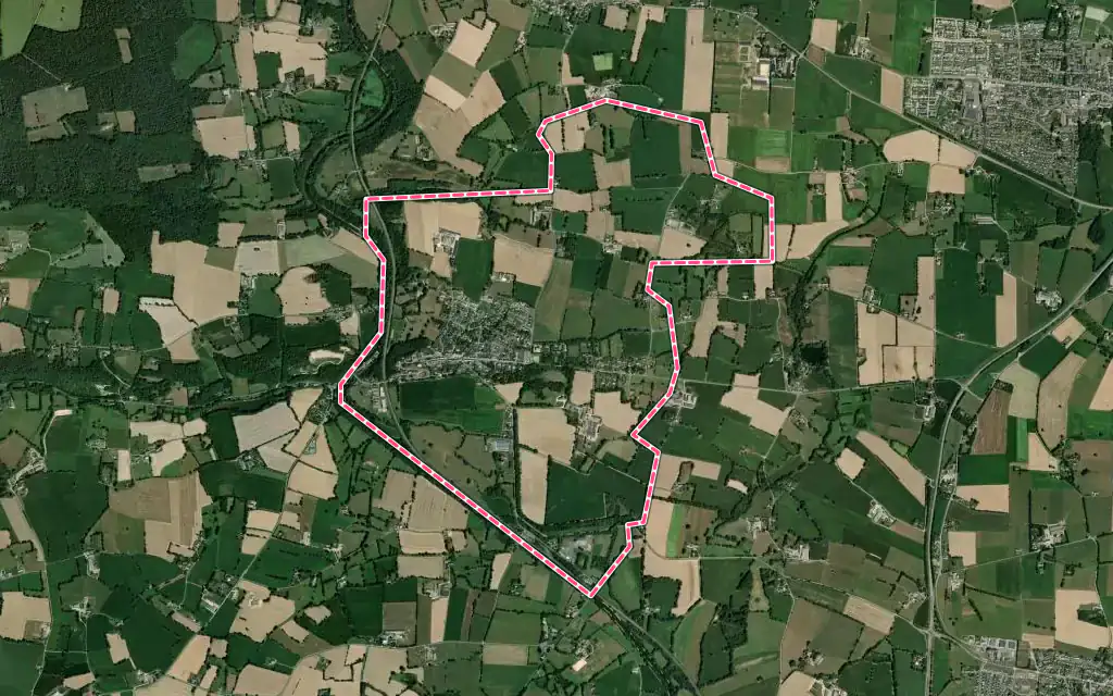 Vue satellite de Saint-Germain-sur-Ille avec ses contours administratifs