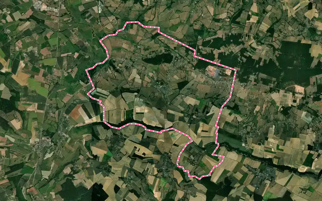 Vue satellite de Saint-Germer-de-Fly avec ses contours administratifs