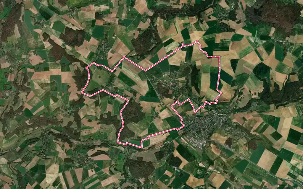 Vue satellite de Saint-Gervais avec ses contours administratifs