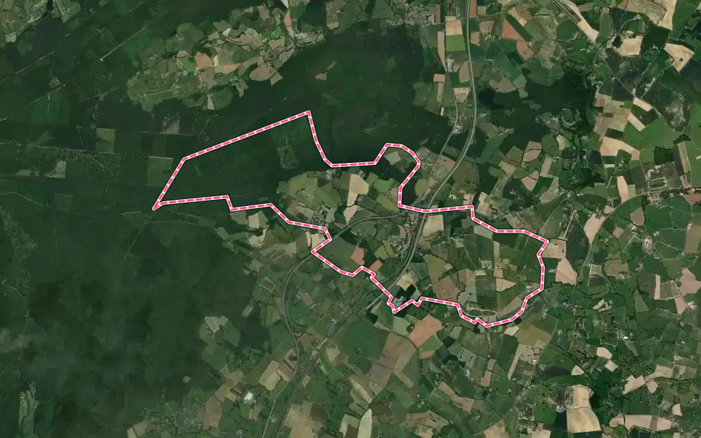 Vue satellite de Saint-Gervais-du-Perron avec ses contours administratifs