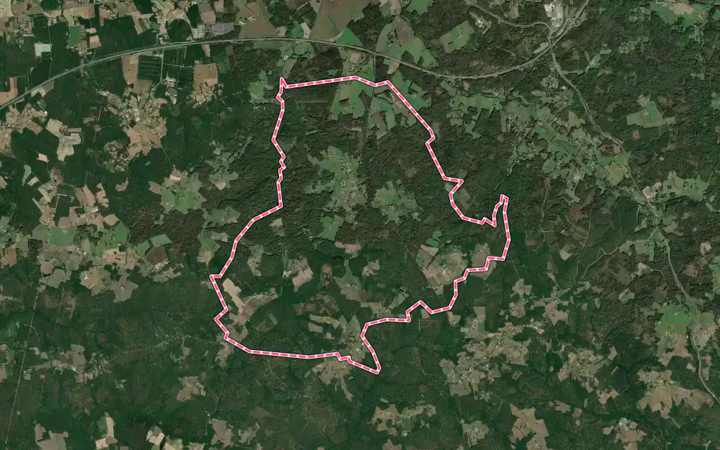 Vue satellite de Saint-Géry avec ses contours administratifs