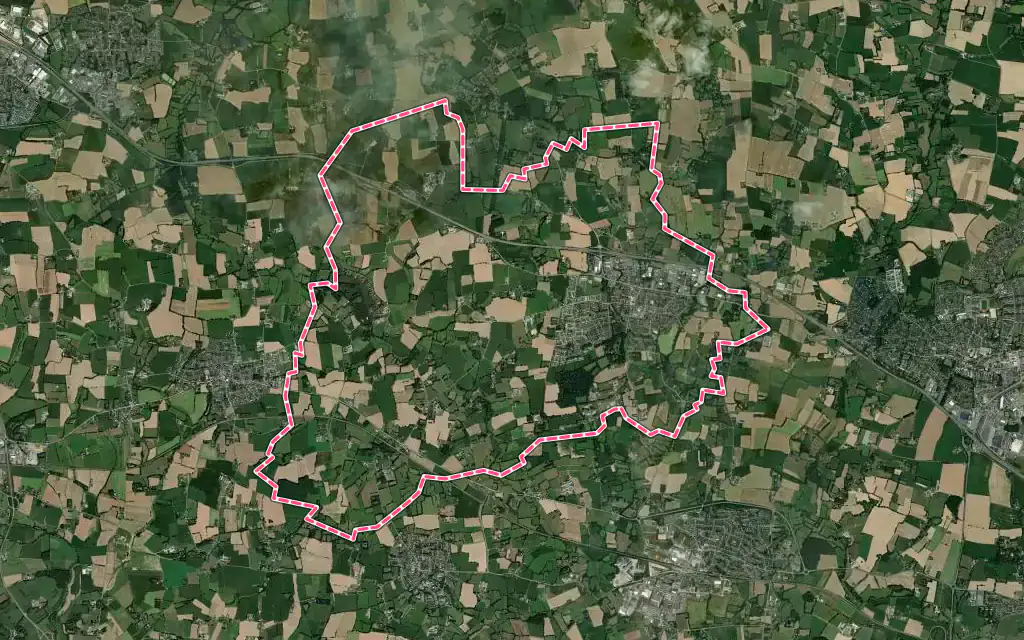 Vue satellite de Saint-Gilles avec ses contours administratifs