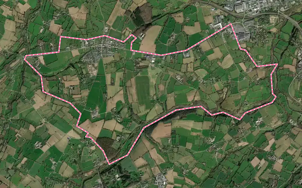 Vue satellite de Saint-Gilles avec ses contours administratifs