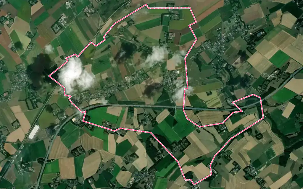 Vue satellite de Saint-Gilles-de-la-Neuville avec ses contours administratifs