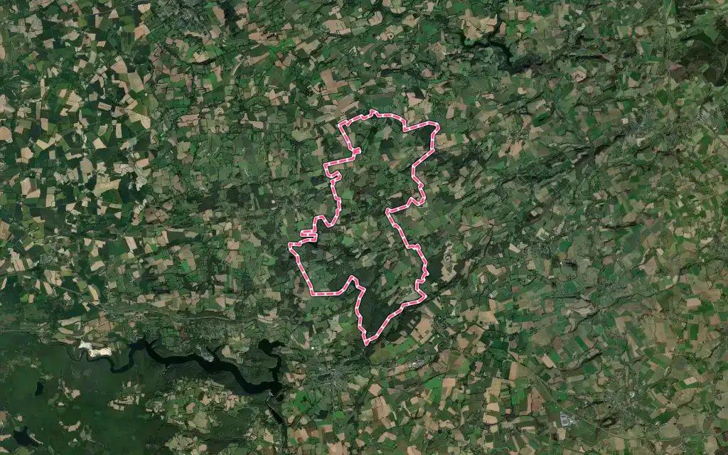 Vue satellite de Saint-Gilles-Vieux-Marché avec ses contours administratifs