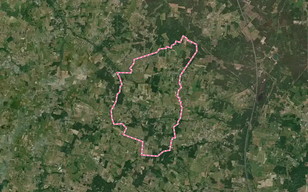 Vue satellite de Saint-Girons-d'Aiguevives avec ses contours administratifs