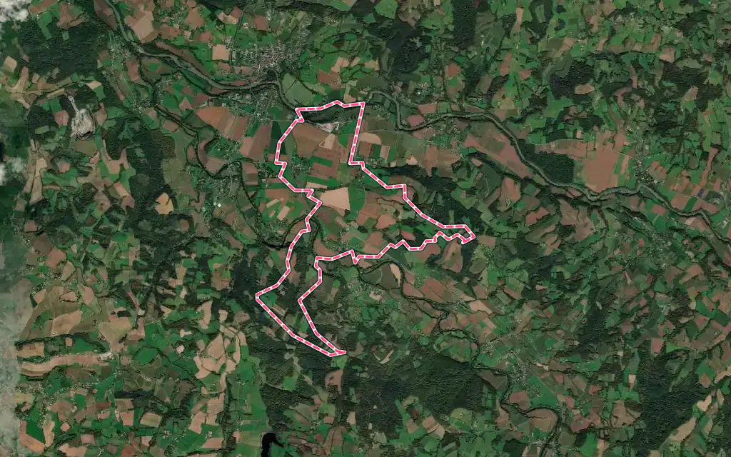 Vue satellite de Saint-Gladie-Arrive-Munein avec ses contours administratifs