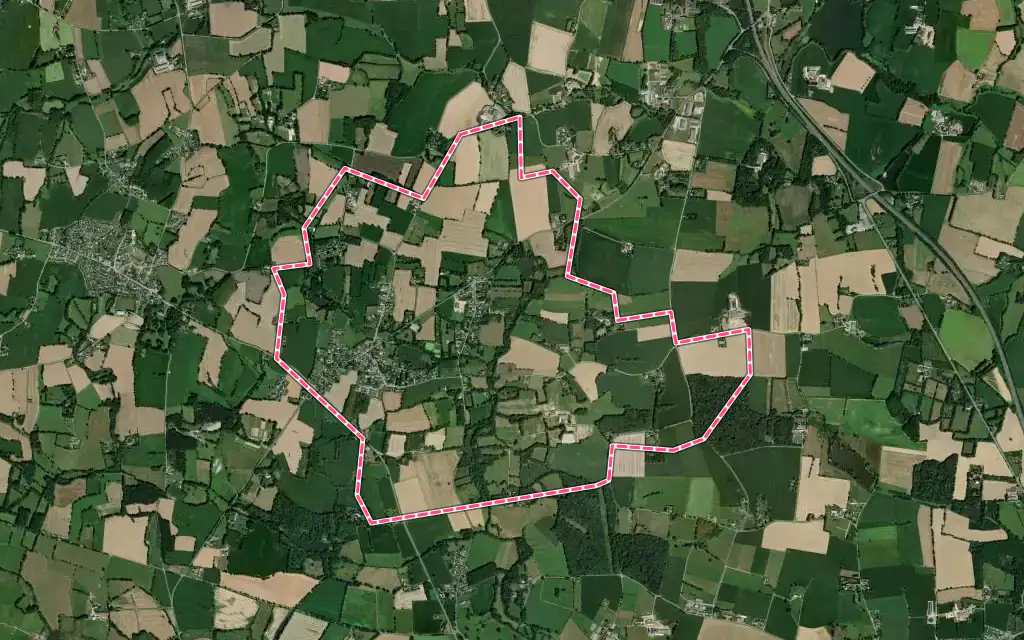 Vue satellite de Saint-Gondran avec ses contours administratifs