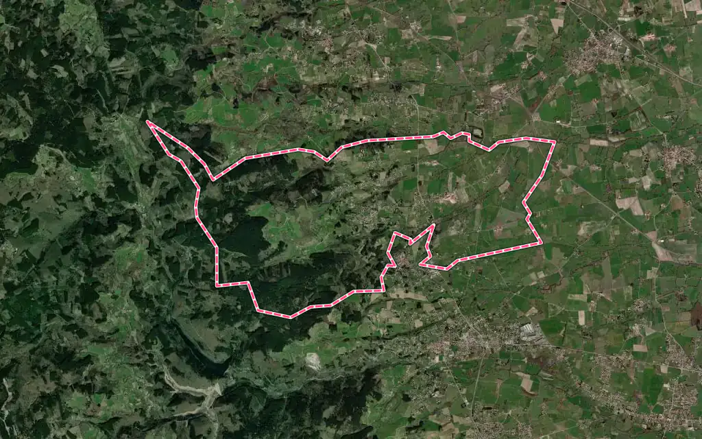 Vue satellite de Saint-Haon-le-Vieux avec ses contours administratifs