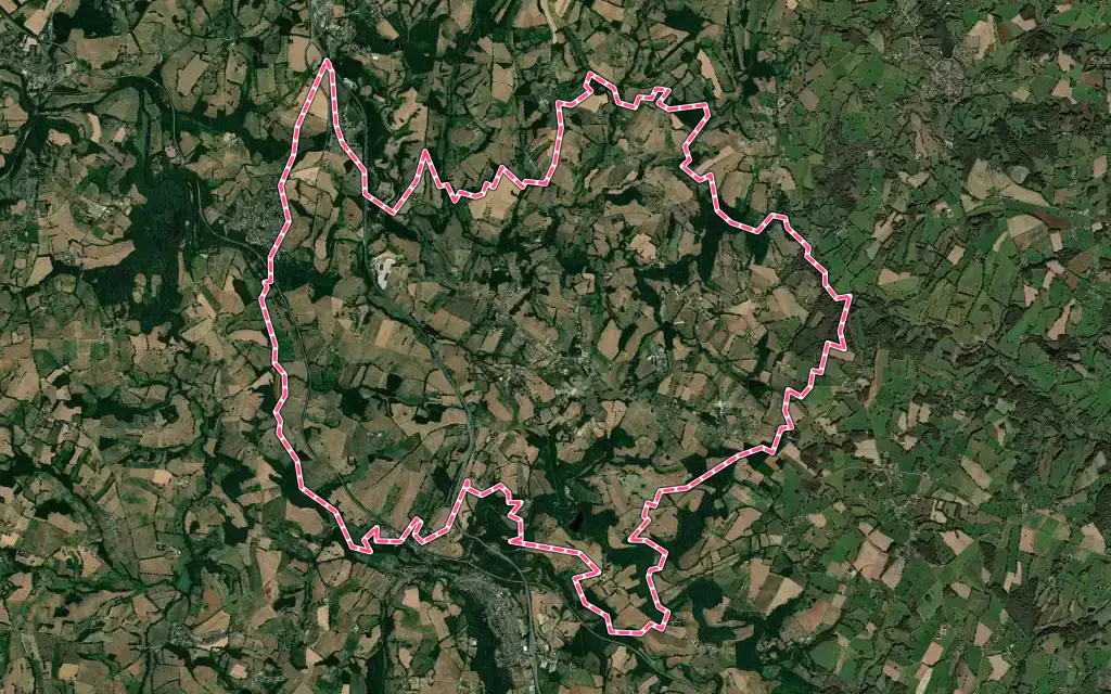 Vue satellite de Saint-Hilaire-Bonneval avec ses contours administratifs