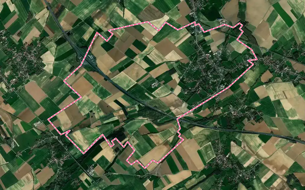 Vue satellite de Saint-Hilaire-Cottes avec ses contours administratifs