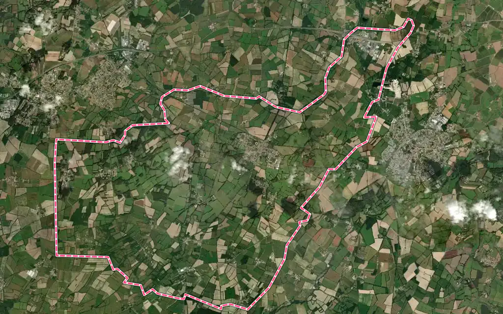 Vue satellite de Saint-Hilaire-de-Chaléons avec ses contours administratifs