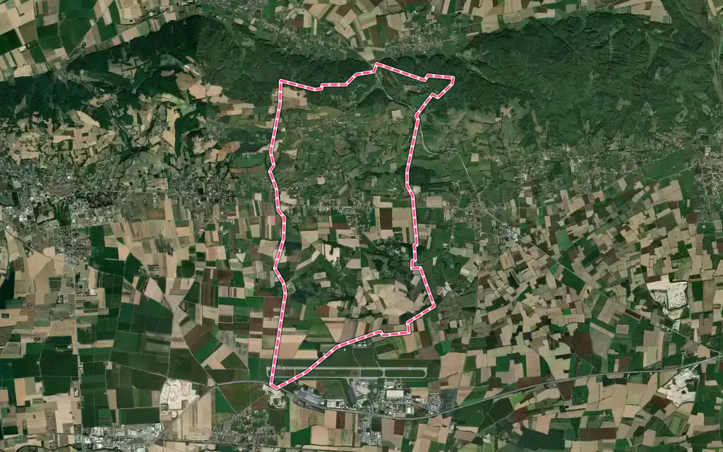 Vue satellite de Saint-Hilaire-de-la-Côte avec ses contours administratifs