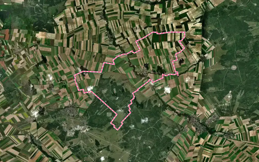 Vue satellite de Saint-Hilaire-le-Grand avec ses contours administratifs