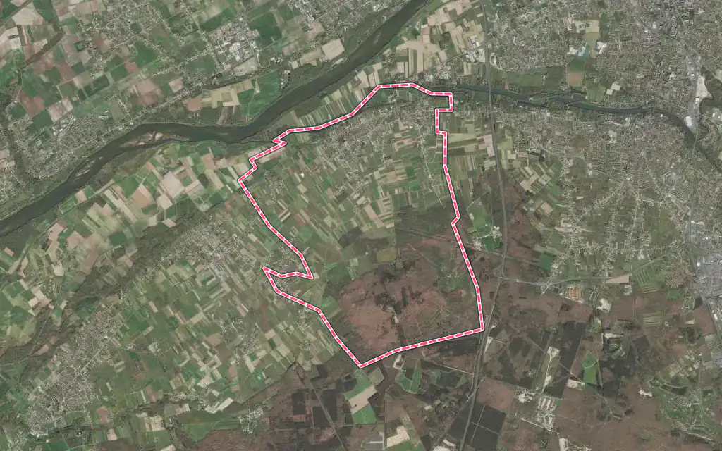 Vue satellite de Saint-Hilaire-Saint-Mesmin avec ses contours administratifs