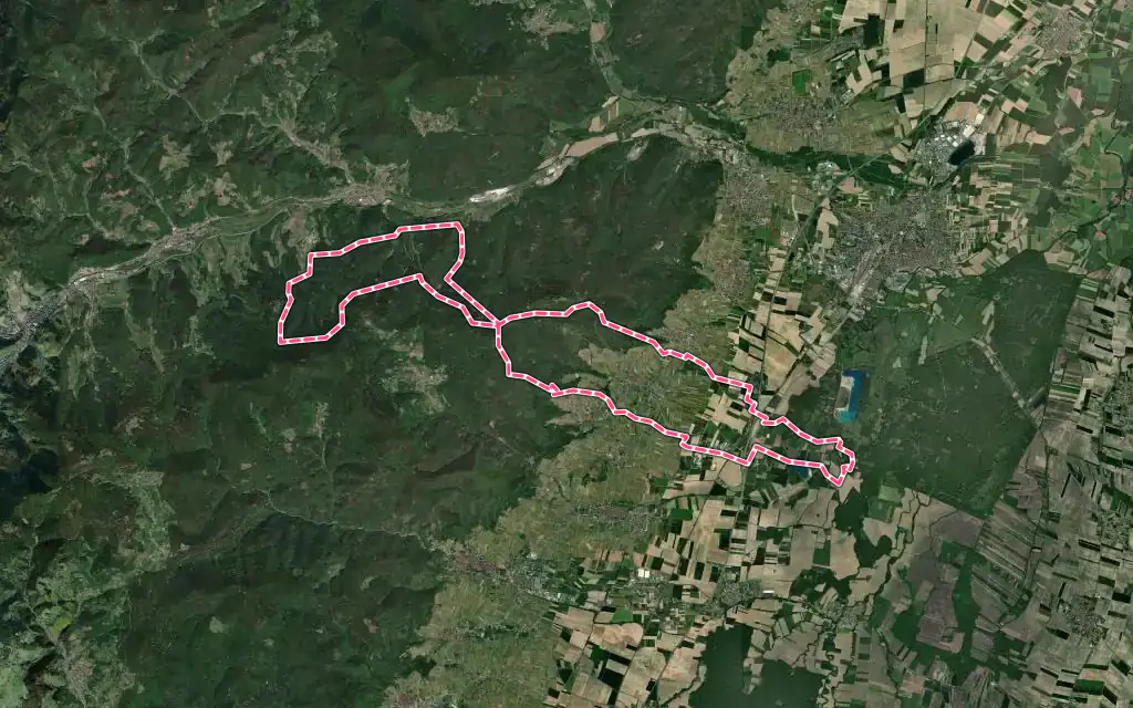 Vue satellite de Saint-Hippolyte avec ses contours administratifs