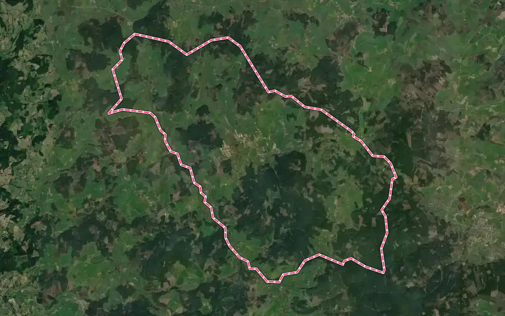 Vue satellite de Saint-Igny-de-Vers avec ses contours administratifs