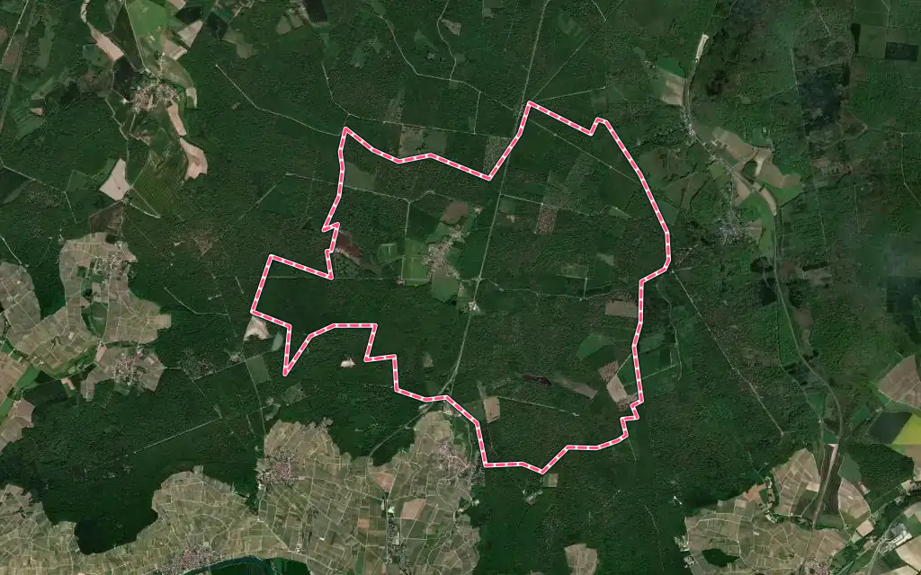 Vue satellite de Saint-Imoges avec ses contours administratifs