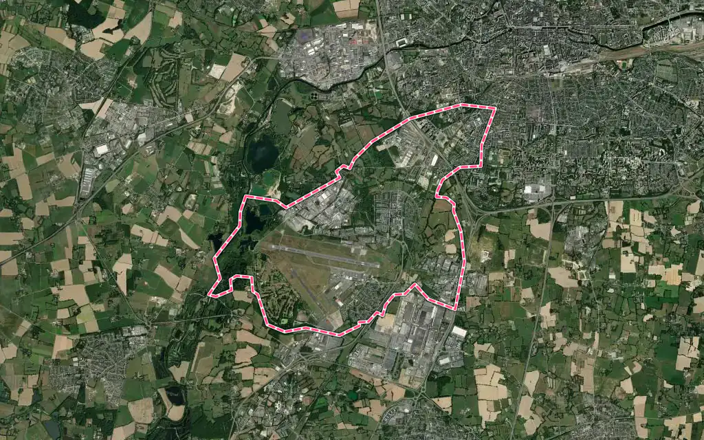 Vue satellite de Saint-Jacques-de-la-Lande avec ses contours administratifs