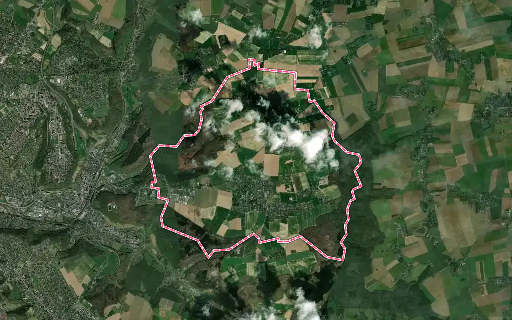 Vue satellite de Saint-Jacques-sur-Darnétal avec ses contours administratifs