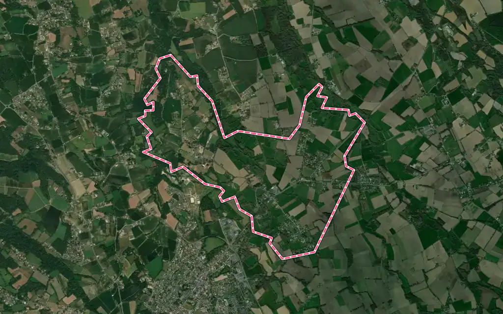 Vue satellite de Saint-Jammes avec ses contours administratifs