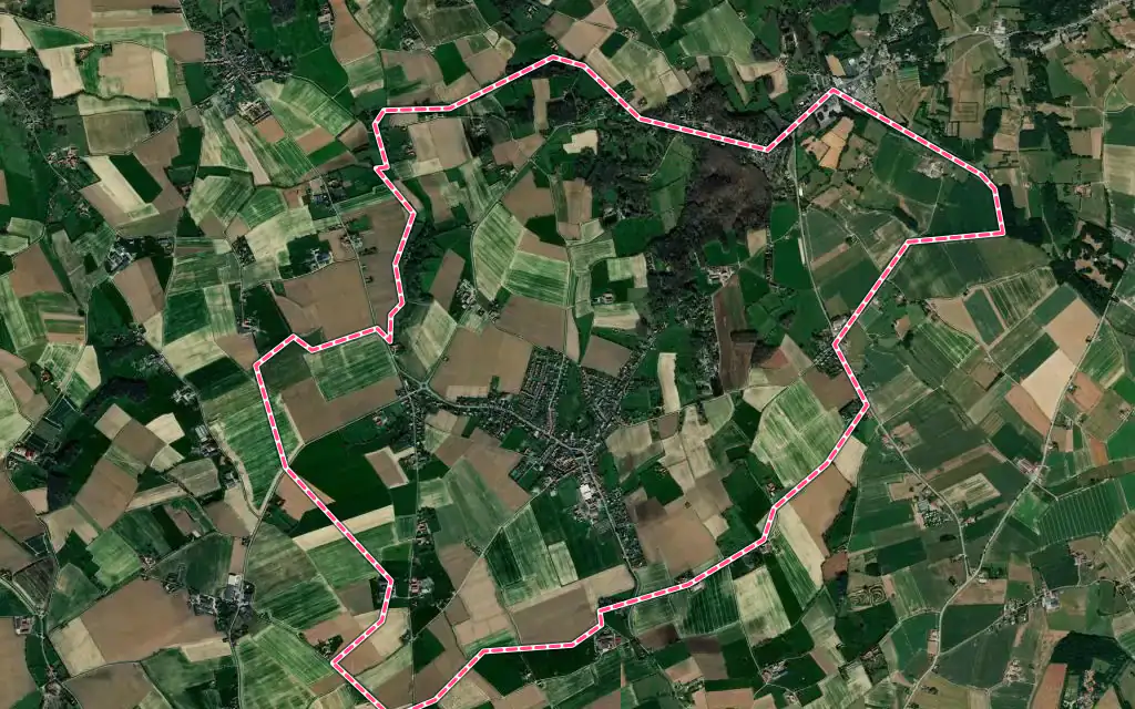 Vue satellite de Saint-Jans-Cappel avec ses contours administratifs