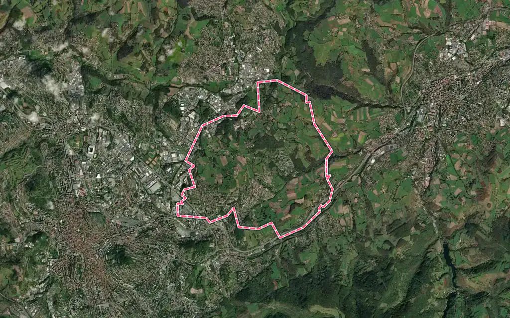 Vue satellite de Saint-Jean-Bonnefonds avec ses contours administratifs