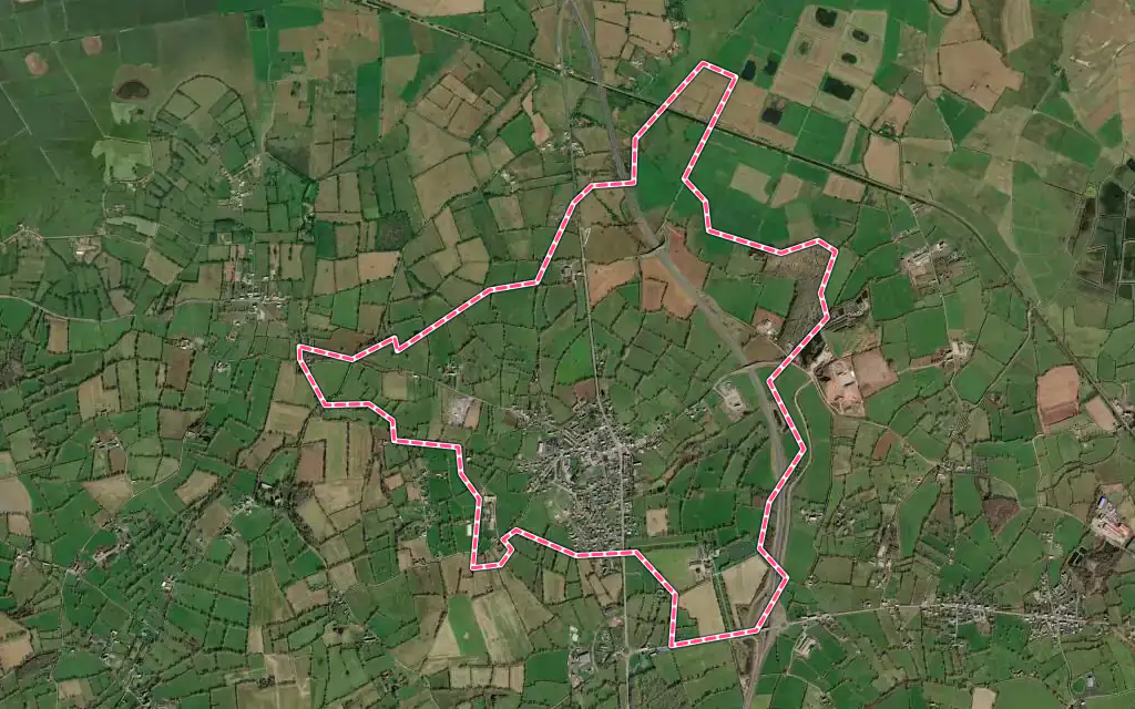 Vue satellite de Saint-Jean-de-Daye avec ses contours administratifs