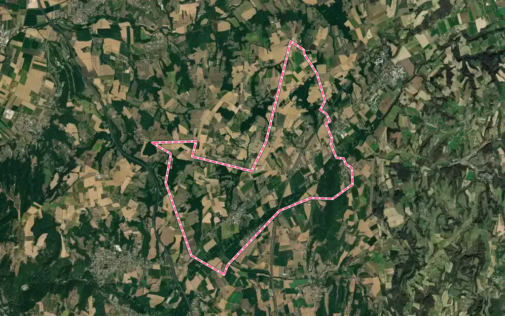 Vue satellite de Saint-Jean-de-Galaure avec ses contours administratifs