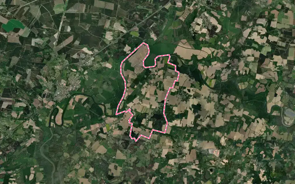 Vue satellite de Saint-Jean-de-Lier avec ses contours administratifs