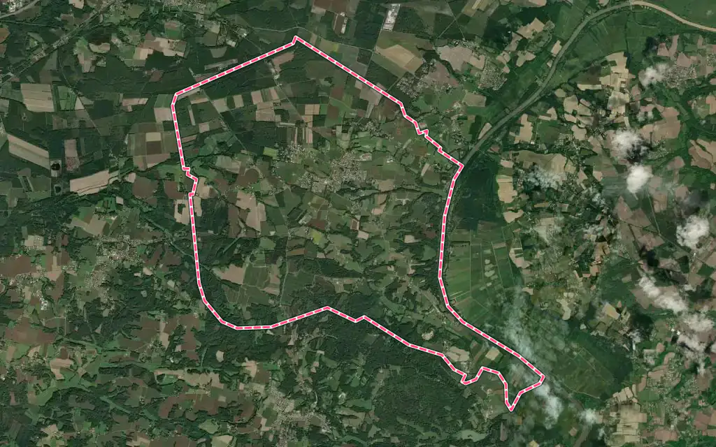 Vue satellite de Saint-Jean-de-Marsacq avec ses contours administratifs